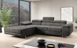 Designer Ecksofa Calvera mit Schlaf- und Klappfunktion in Cord