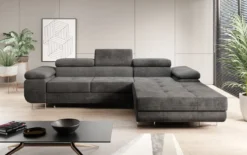 Designer Ecksofa Calvera mit Schlaf- und Klappfunktion in Cord