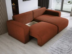 Designer Ecksofa Carl Cord mit Schlaf- und Klappfunktion