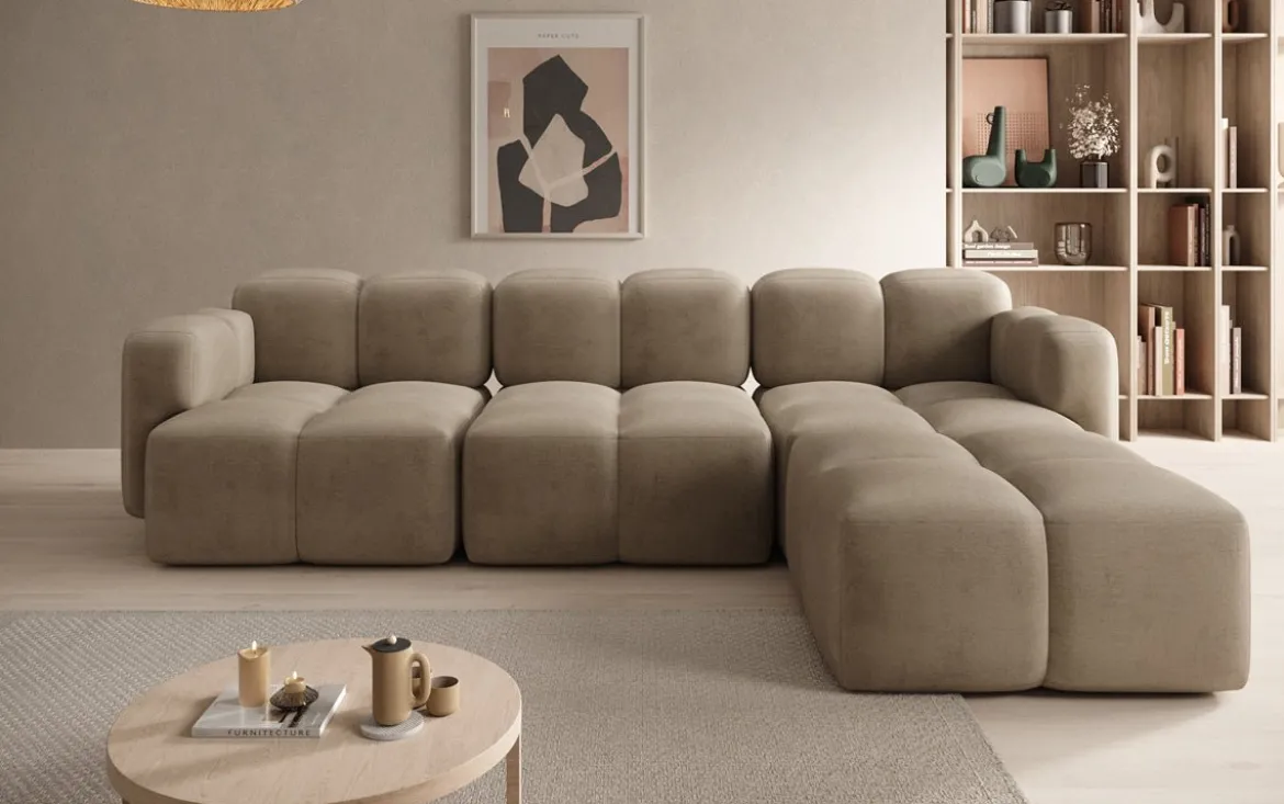Designer Ecksofa Celly in Samt