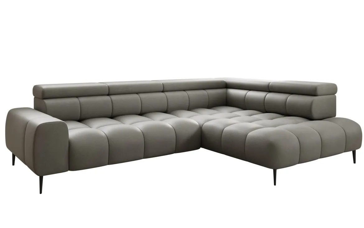 Designer Ecksofa Ceora mit elektrischer Schlaffunktion und verstellbarerer Rückenlehne in Echtleder