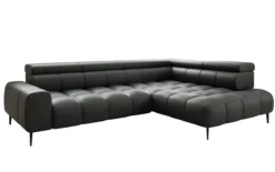 Designer Ecksofa Ceora mit elektrischer Schlaffunktion und verstellbarerer Rückenlehne in Echtleder