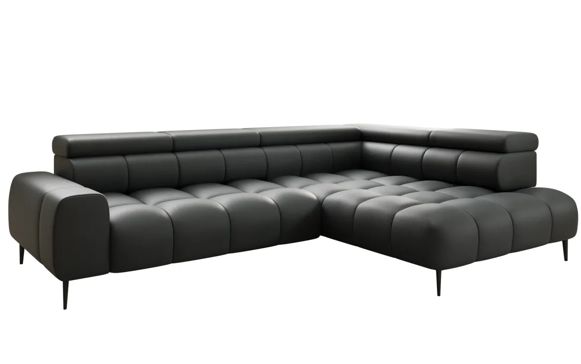 Designer Ecksofa Ceora mit elektrischer Schlaffunktion und verstellbarerer Rückenlehne in Echtleder
