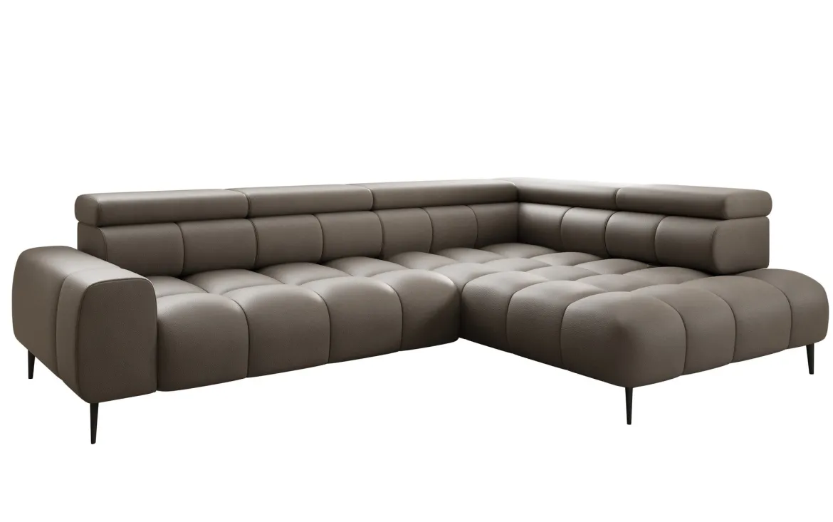 Designer Ecksofa Ceora mit elektrischer Schlaffunktion und verstellbarerer Rückenlehne in Echtleder