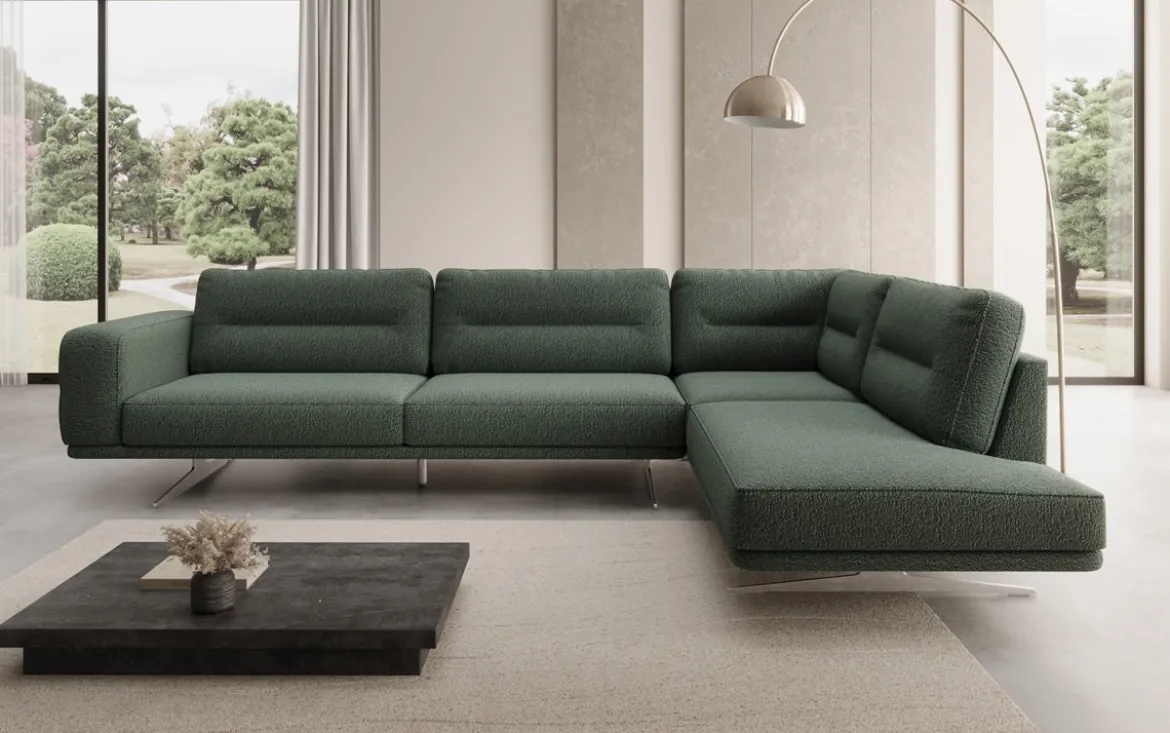 Designer Ecksofa closed Torino in Bouclé