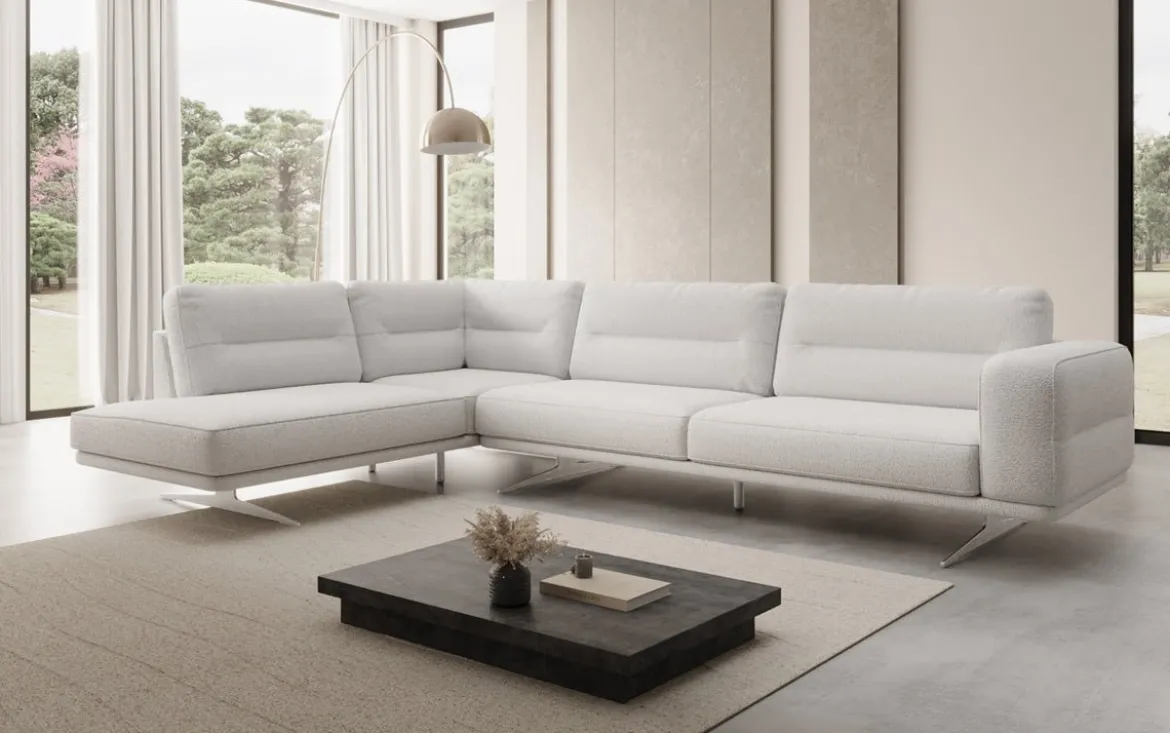 Designer Ecksofa closed Torino in Bouclé