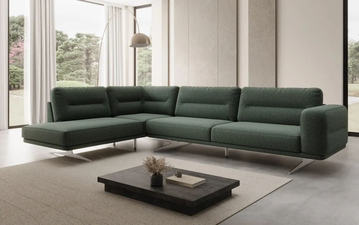 Designer Ecksofa closed Torino in Bouclé