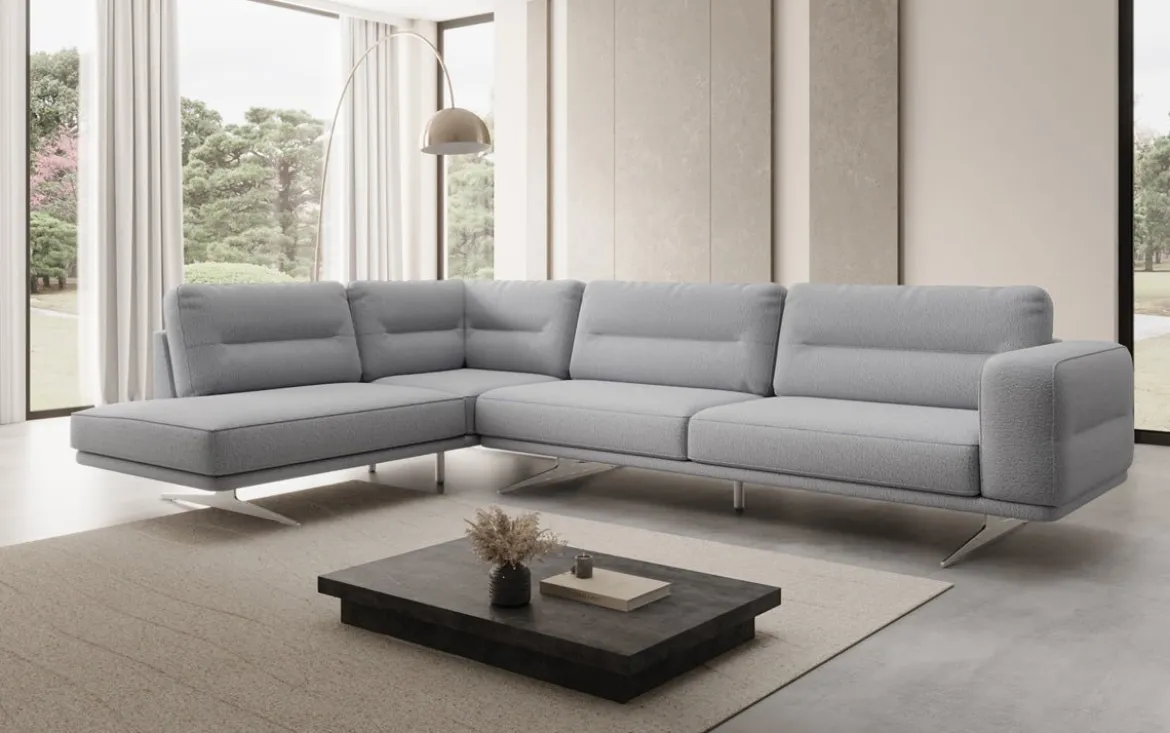 Designer Ecksofa closed Torino in Bouclé