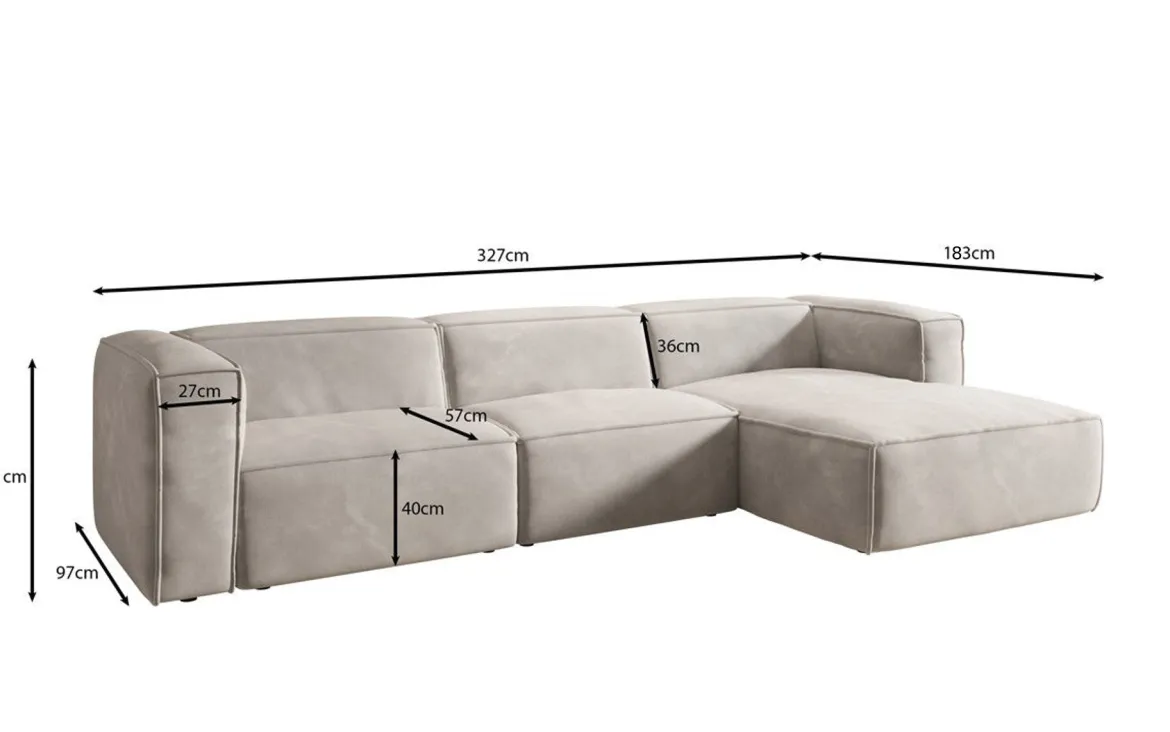 Designer Ecksofa Comfy in Samt