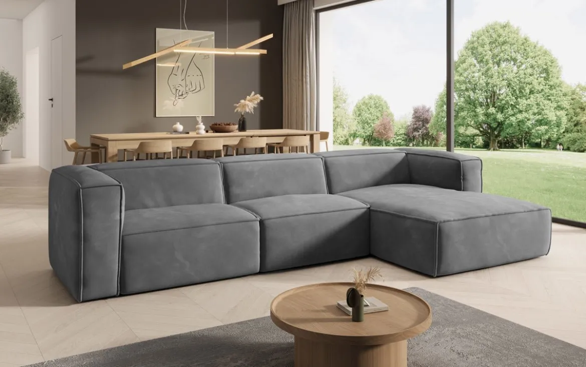 Designer Ecksofa Comfy in Samt