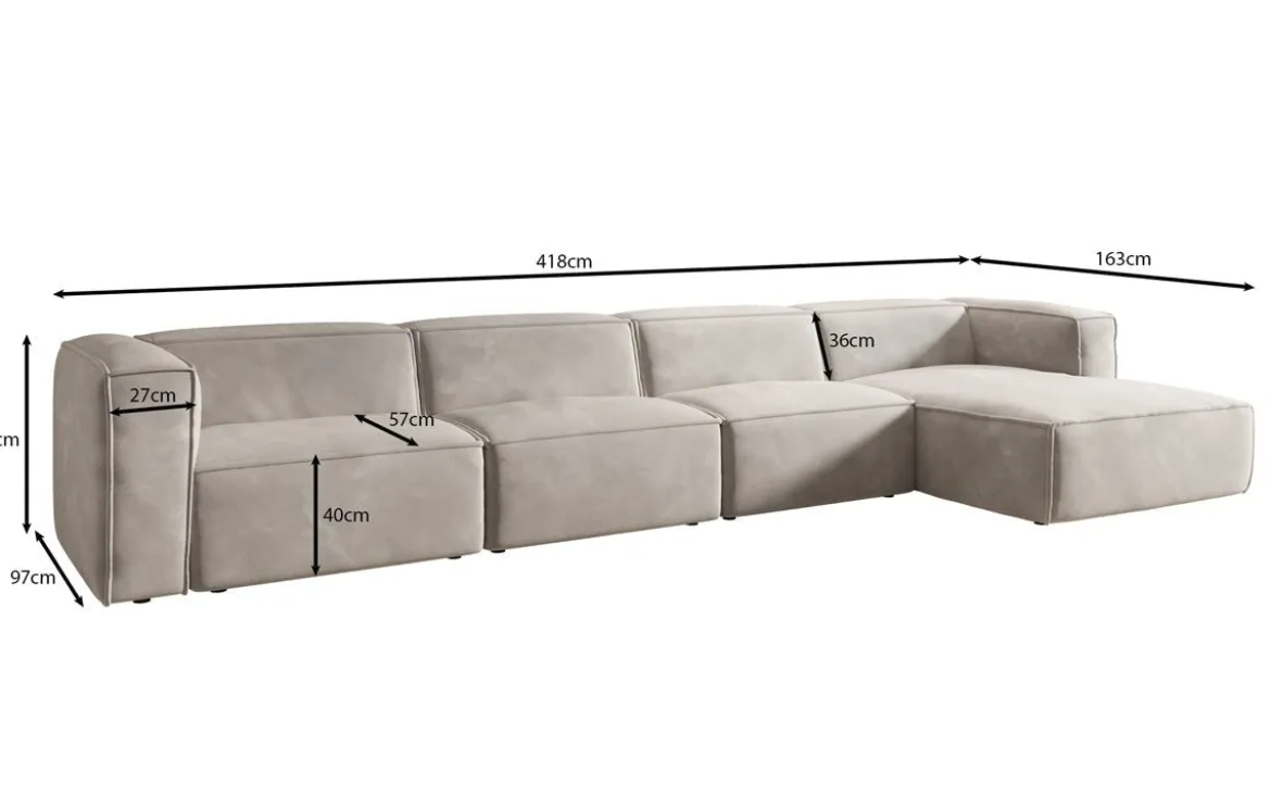 Designer Ecksofa Comfy Maxi in Samt
