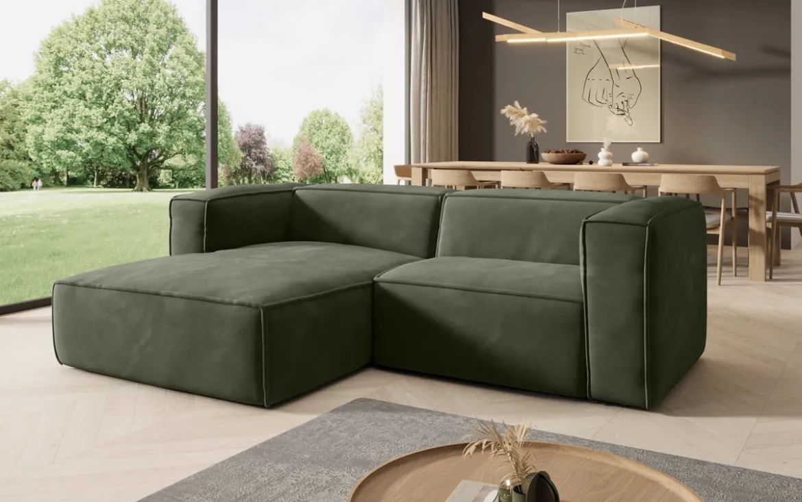 Designer Ecksofa Comfy Mini in Samt