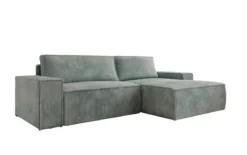 Designer Ecksofa Corino in Cord mit Schlaf- und Klappfunktion