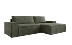 Designer Ecksofa Corino in Cord mit Schlaf- und Klappfunktion