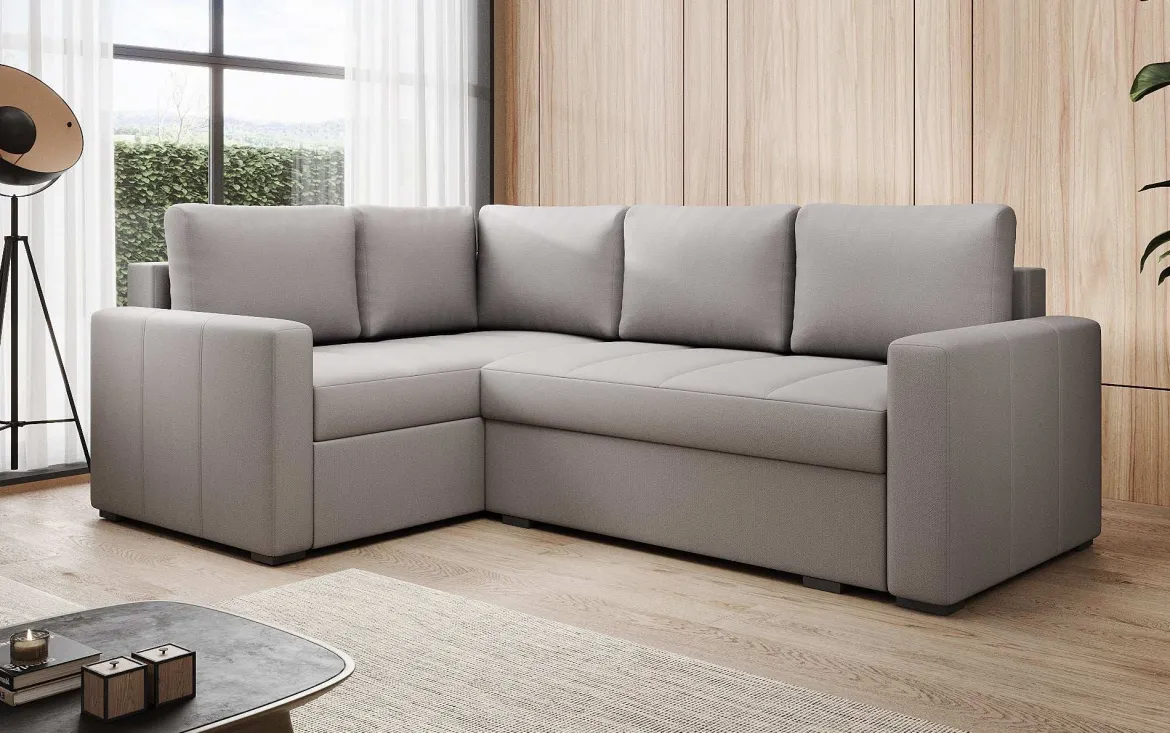 Designer Ecksofa Cortino mit Schlaffunktion und Stauraum