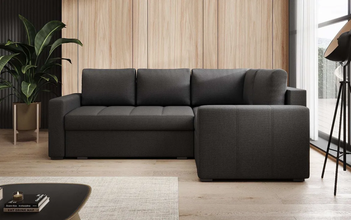Designer Ecksofa Cortino mit Schlaffunktion und Stauraum