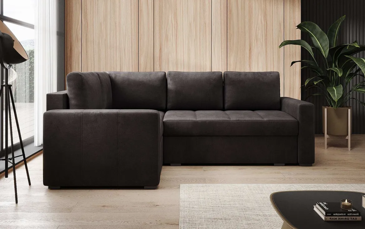 Designer Ecksofa Cortino mit Schlaffunktion und Stauraum