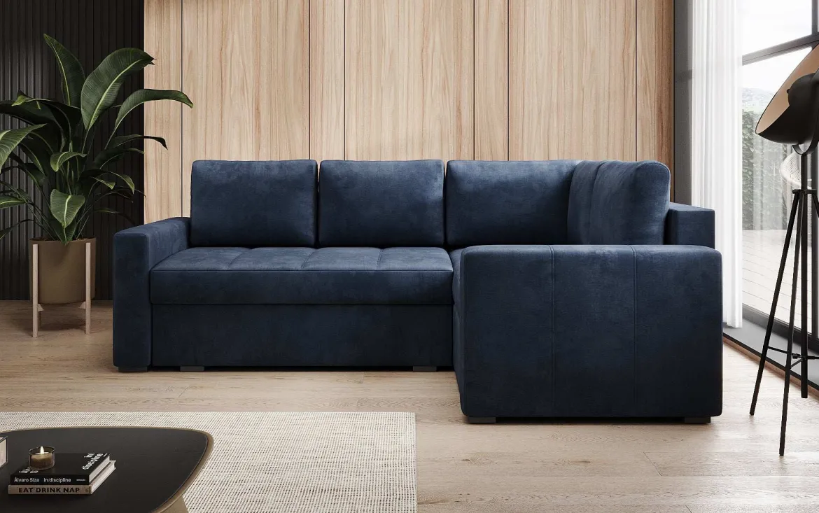 Designer Ecksofa Cortino mit Schlaffunktion und Stauraum