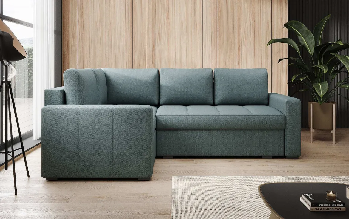 Designer Ecksofa Cortino mit Schlaffunktion und Stauraum