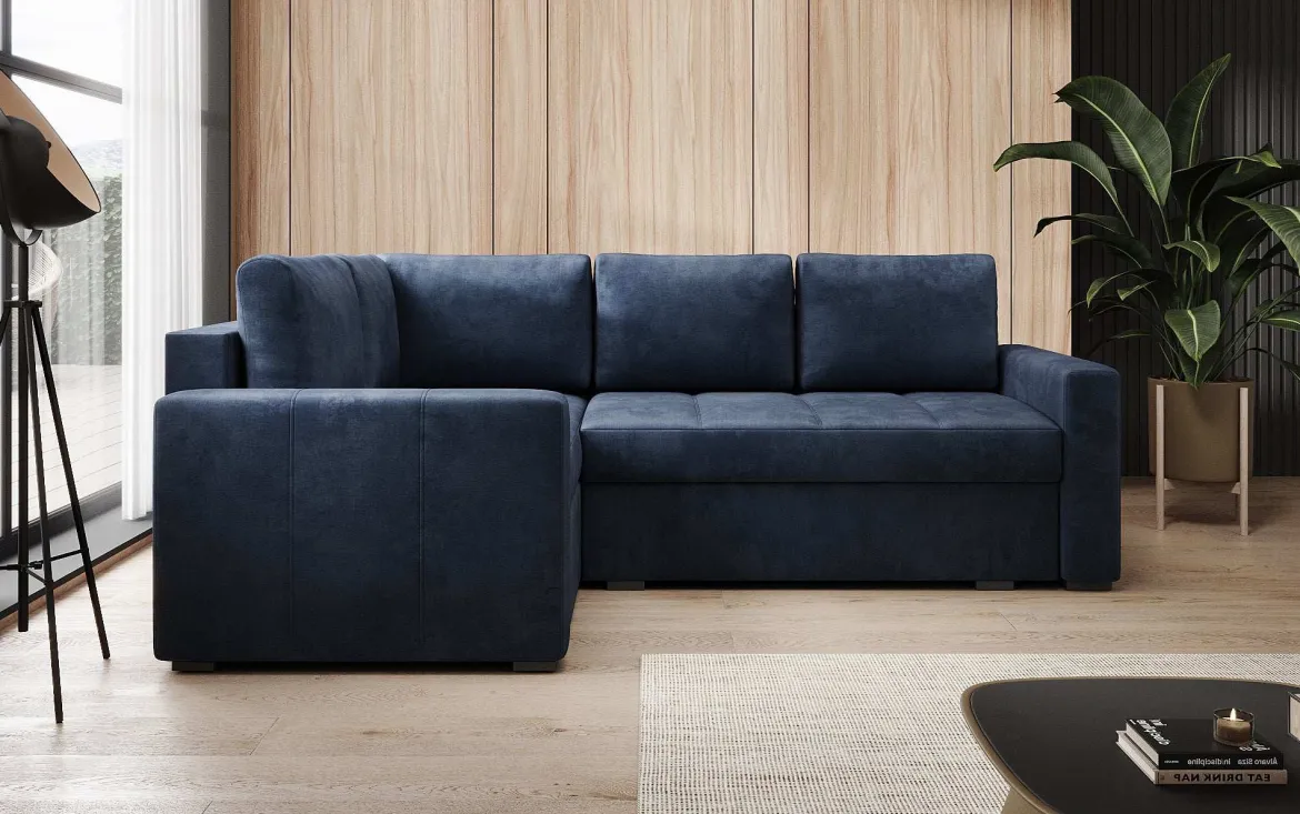 Designer Ecksofa Cortino mit Schlaffunktion und Stauraum