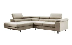 Designer Ecksofa Costa mit Schlaf- und Klappfunktion aus Samt