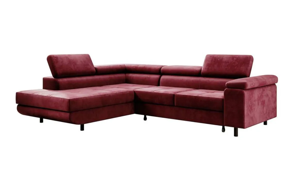 Designer Ecksofa Costa mit Schlaf- und Klappfunktion aus Samt