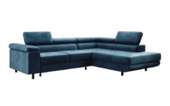Designer Ecksofa Costa mit Schlaf- und Klappfunktion aus Samt