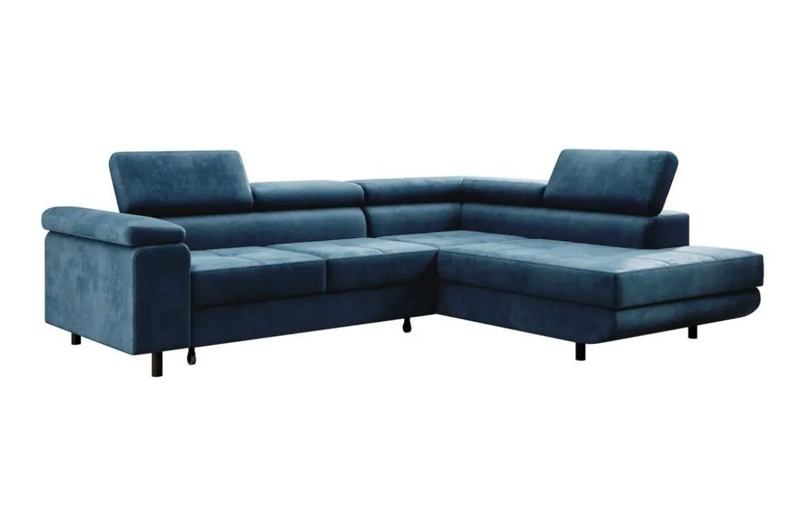 Designer Ecksofa Costa mit Schlaf- und Klappfunktion aus Samt