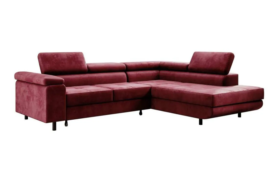 Designer Ecksofa Costa mit Schlaf- und Klappfunktion aus Samt