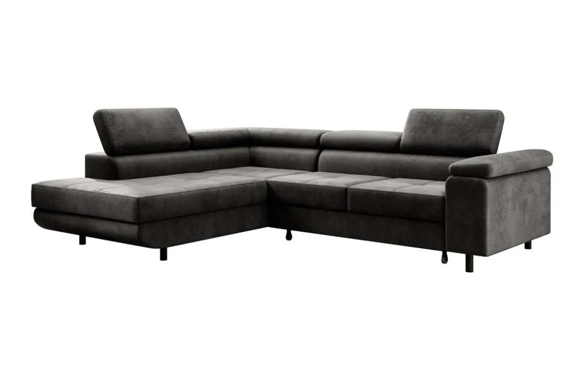 Designer Ecksofa Costa mit Schlaf- und Klappfunktion aus Samt