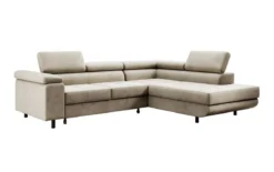 Designer Ecksofa Costa mit Schlaf- und Klappfunktion aus Samt