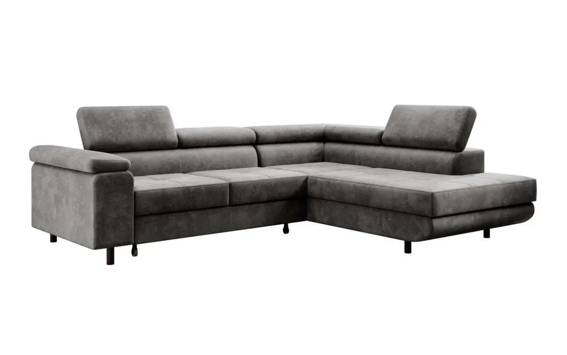 Designer Ecksofa Costa mit Schlaf- und Klappfunktion aus Samt