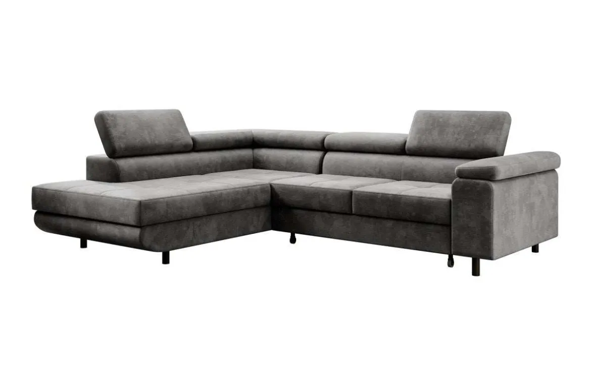 Designer Ecksofa Costa mit Schlaf- und Klappfunktion aus Samt
