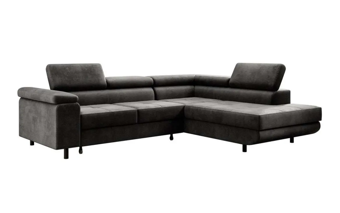 Designer Ecksofa Costa mit Schlaf- und Klappfunktion aus Samt