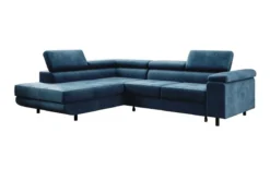Designer Ecksofa Costa mit Schlaf- und Klappfunktion aus Samt