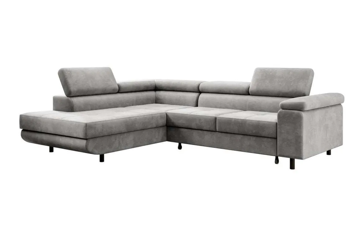 Designer Ecksofa Costa mit Schlaf- und Klappfunktion aus Samt