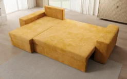 Designer Ecksofa Denver Cord mit Schlaf- und Klappfunktion