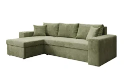 Designer Ecksofa Denver Cord mit Schlaf- und Klappfunktion