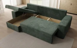 Designer Ecksofa Denver Cord mit Schlaf- und Klappfunktion