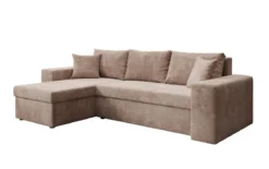 Designer Ecksofa Denver Cord mit Schlaf- und Klappfunktion