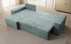 Designer Ecksofa Denver Cord mit Schlaf- und Klappfunktion