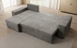 Designer Ecksofa Denver Cord mit Schlaf- und Klappfunktion