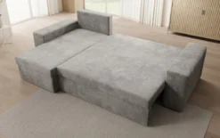 Designer Ecksofa Denver Cord mit Schlaf- und Klappfunktion