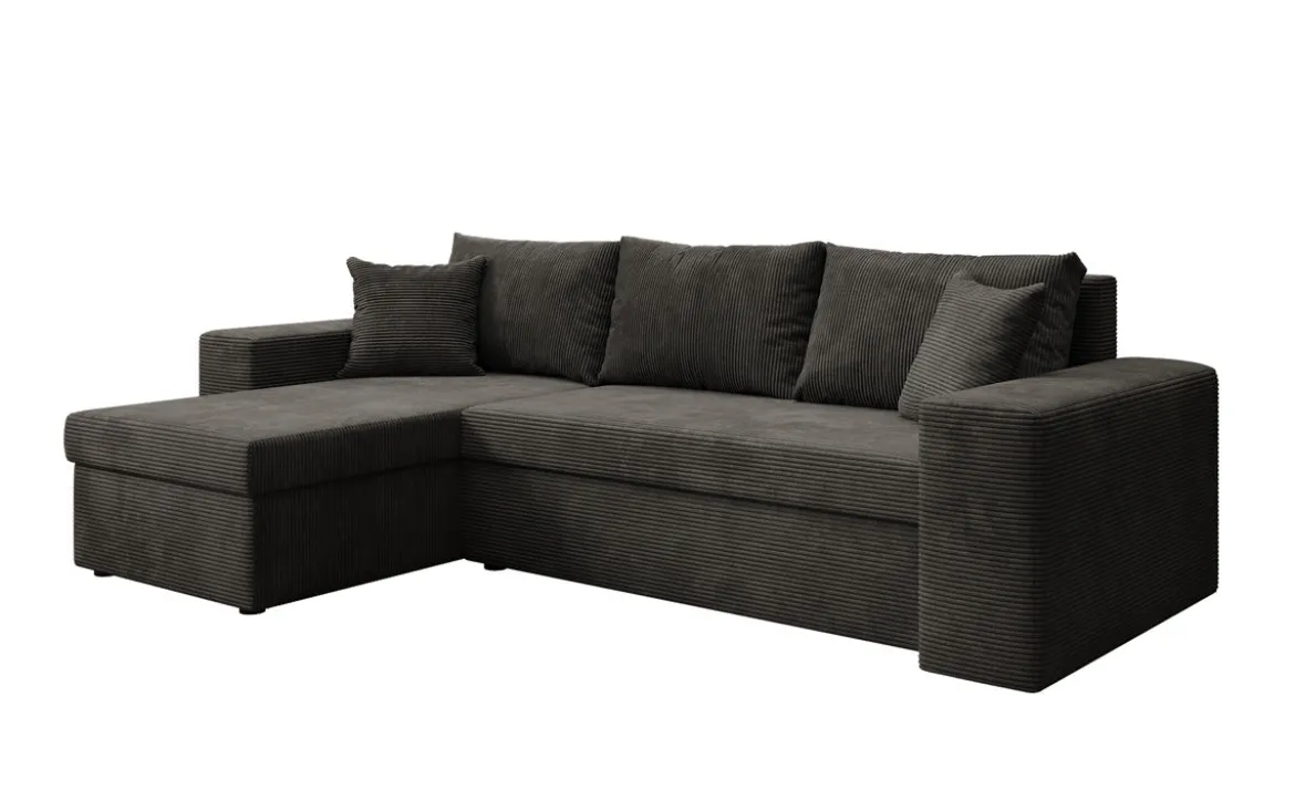 Designer Ecksofa Denver Cord mit Schlaf- und Klappfunktion