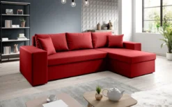 Designer Ecksofa Denver Kunstleder mit Schlaf- und Klappfunktion