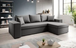 Designer Ecksofa Denver Kunstleder mit Schlaf- und Klappfunktion