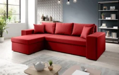 Designer Ecksofa Denver Kunstleder mit Schlaf- und Klappfunktion