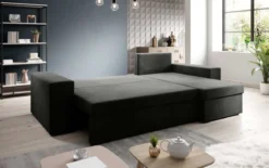 Designer Ecksofa Denver Samt mit Schlaf- und Klappfunktion