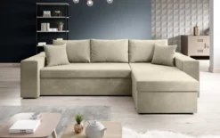 Designer Ecksofa Denver Samt mit Schlaf- und Klappfunktion