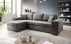 Designer Ecksofa Denver Samt mit Schlaf- und Klappfunktion
